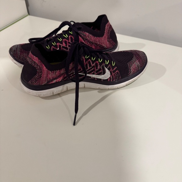 Nike Free 4.0 Flyknit Women's Size 8 Running Shoes Grand Purple Pink - Picture 6 of 9